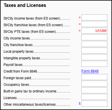 Image of "Taxes and Licenses" worksheet 